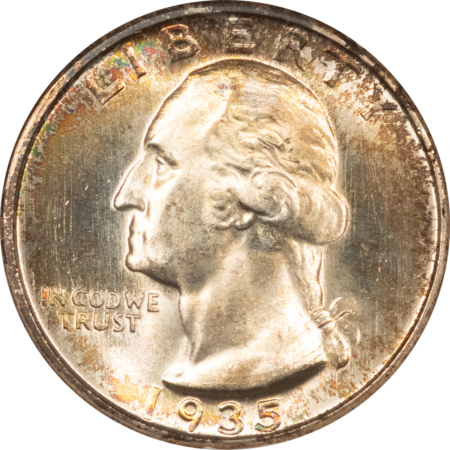 CAC Approved Coins 1935-D WASHINGTON QUARTER – NGC MS-64, FATTIE HOLDER, PREMIUM QUALITY++, CAC!