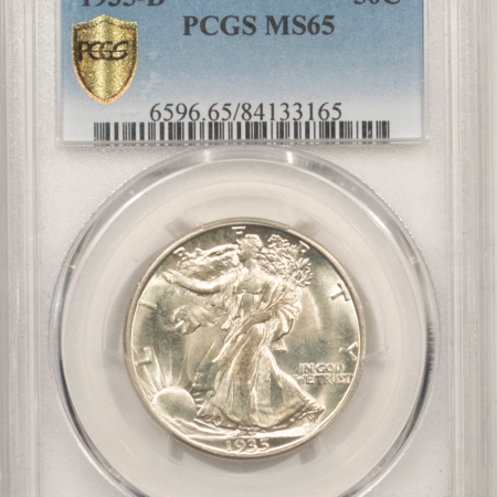 Half Dollars 1935-D WALKING LIBERTY HALF DOLLAR – PCGS MS-65 BLAZING WHITE & PREMIUM QUALITY!