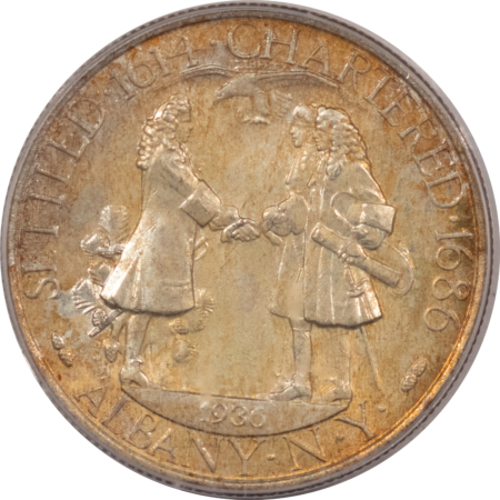 CAC Approved Coins 1936 ALBANY COMMEMORATIVE HALF DOLLAR – PCGS MS-66, OLD GREEN HOLDER & CAC!