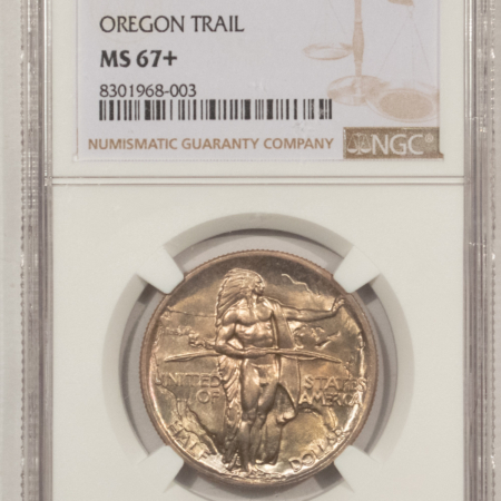 Early Commems 1936 OREGON TRAIL COMMEMORATIVE HALF DOLLAR – NGC MS-67+, SUPERB GEM, PERFECT!