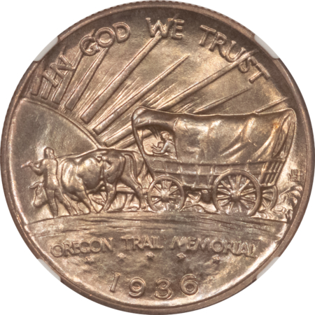 Early Commems 1936 OREGON TRAIL COMMEMORATIVE HALF DOLLAR – NGC MS-67+, SUPERB GEM, PERFECT!