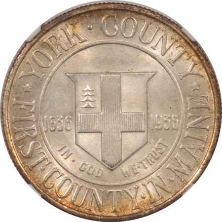 Early Commems 1936 YORK COMMEMORATIVE HALF DOLLAR – NGC MS-66, GORGEOUS, PREMIUM QUALITY!