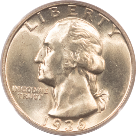 New Certified Coins 1936-S WASHINGTON QUARTER – PCGS MS-64, LOOKS 65+, PREMIUM QUALITY!