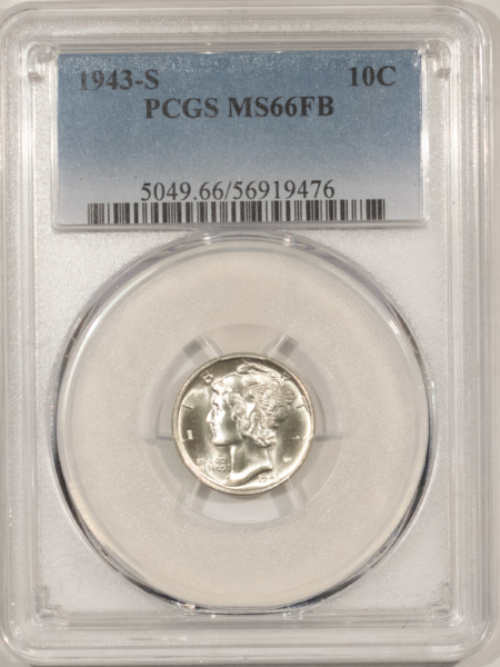 Dimes 1943-S MERCURY DIME – PCGS MS-66 FB BLAZING WHITE!