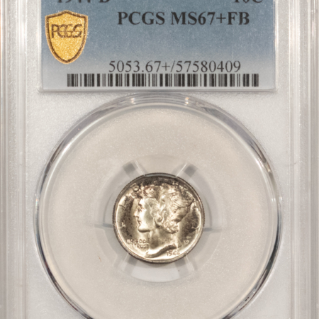Dimes 1944-D MERCURY DIME – PCGS MS-67+ FB, FRESH & PREMIUM QUALITY! SUPERB!