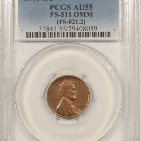 Lincoln Cents (Wheat) 1946-S/D LINCOLN CENT, FS-511 OMM (FS-021.2) – PCGS AU-55