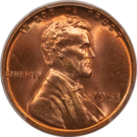 Lincoln Cents (Wheat) 1953 LINCOLN CENT – PCGS MS-66+RD, LOOKS SUPERB! PREMIUM QUALITY!