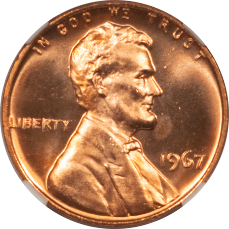 Lincoln Cents (Memorial) 1967 SMS LINCOLN CENT – NGC MS-67 RD CAMEO