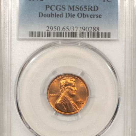 Lincoln Cents (Memorial) 1972 LINCOLN CENT, DOUBLED DIE OBVERSE – PCGS MS-65 RD