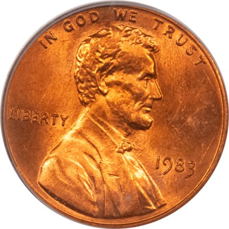 Lincoln Cents (Memorial) 1983 LINCOLN CENT, DOUBLED DIE REVERSE – PCGS MS-64 RD