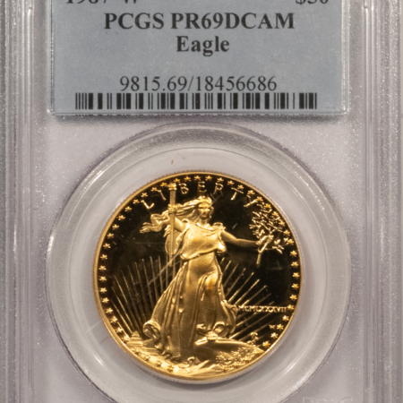 American Gold Eagles, Buffaloes, & Liberty Series 1987-W $50 1 OZ GOLD AMERICAN EAGLE, PCGS PR-69 DCAM; PRISTINE & AS-MADE!