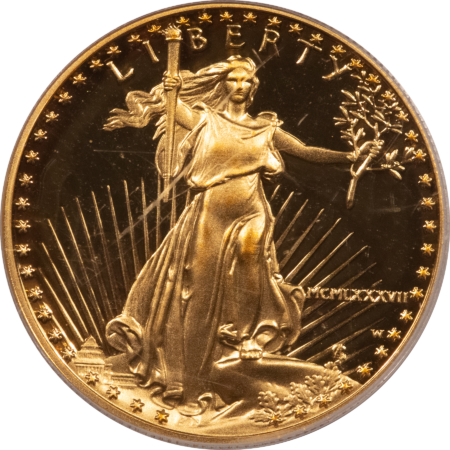American Gold Eagles, Buffaloes, & Liberty Series 1987-W $50 1 OZ GOLD AMERICAN EAGLE, PCGS PR-69 DCAM; PRISTINE & AS-MADE!