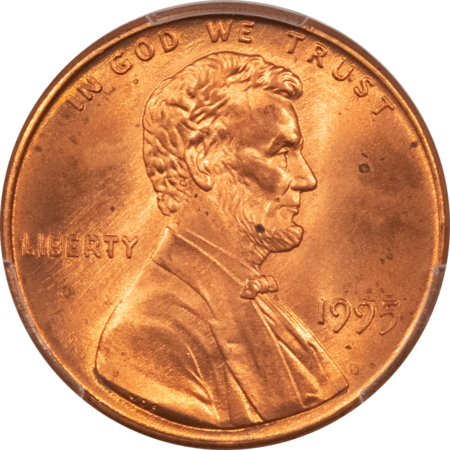 Lincoln Cents (Memorial) 1995 DOUBLED DIE OBVERSE LINCOLN CENT – PCGS MS-64 RD, RED FROM A FRESH ROLL!