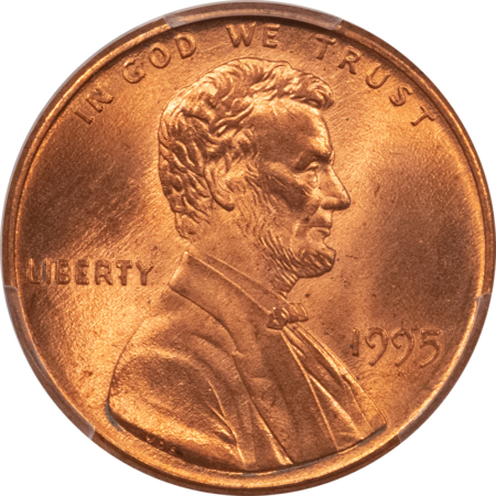 Lincoln Cents (Memorial) 1995 DOUBLED DIE OBVERSE LINCOLN CENT – PCGS MS-64 RD, RED FROM A FRESH ROLL!