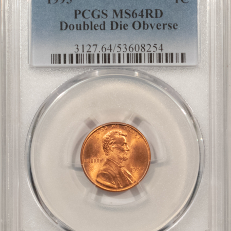 Lincoln Cents (Memorial) 1995 DOUBLED DIE OBVERSE LINCOLN CENT – PCGS MS-64 RD, RED FROM A FRESH ROLL!