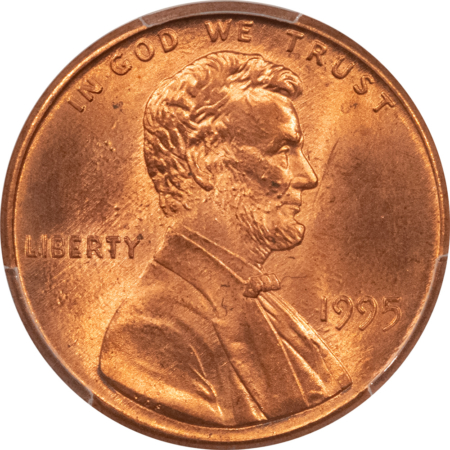 Lincoln Cents (Memorial) 1995 DOUBLED DIE OBVERSE LINCOLN CENT – PCGS MS-64 RD, RED FROM A FRESH ROLL!