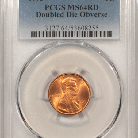 Lincoln Cents (Memorial) 1995 DOUBLED DIE OBVERSE LINCOLN CENT – PCGS MS-64 RD, RED FROM A FRESH ROLL!