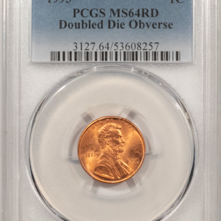 Lincoln Cents (Memorial) 1995 DOUBLED DIE OBVERSE LINCOLN CENT – PCGS MS-64 RD, RED FROM A FRESH ROLL!