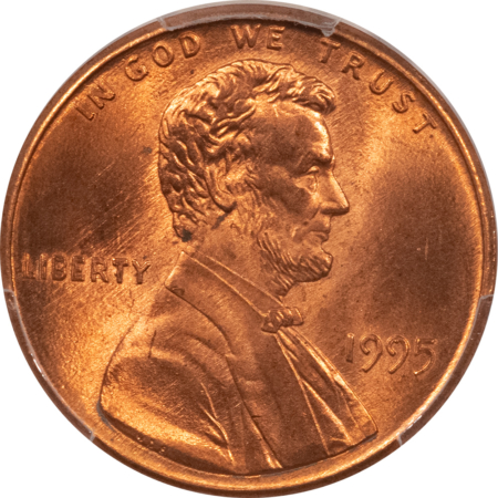 Lincoln Cents (Memorial) 1995 DOUBLED DIE OBVERSE LINCOLN CENT – PCGS MS-64 RD, RED FROM A FRESH ROLL!