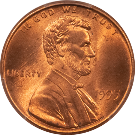 Lincoln Cents (Memorial) 1995 DOUBLED DIE OBVERSE LINCOLN CENT – PCGS MS-64 RD, RED FROM A FRESH ROLL!