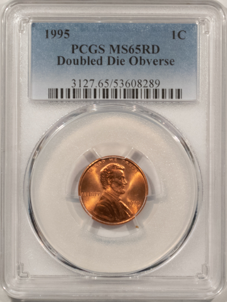 Lincoln Cents (Memorial) 1995 DOUBLED DIE OBVERSE LINCOLN CENT – PCGS MS-65 RD GEM RED FROM A FRESH ROLL!