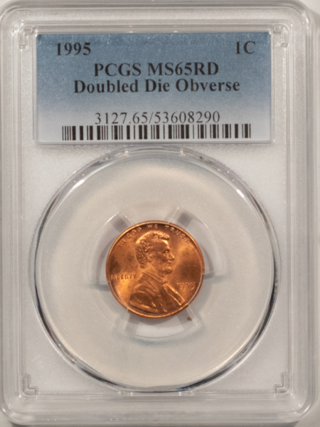 Lincoln Cents (Memorial) 1995 DOUBLED DIE OBVERSE LINCOLN CENT – PCGS MS-65 RD GEM RED FROM A FRESH ROLL!