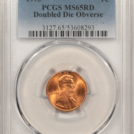 Lincoln Cents (Memorial) 1995 DOUBLED DIE OBVERSE LINCOLN CENT – PCGS MS-65 RD GEM RED FROM A FRESH ROLL!