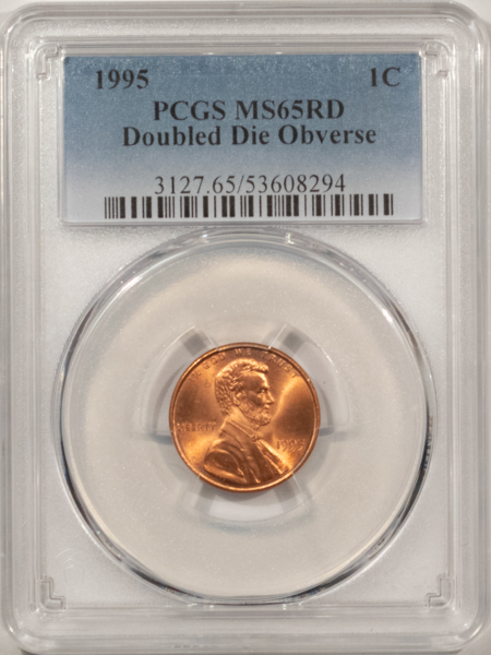 Lincoln Cents (Memorial) 1995 DOUBLED DIE OBVERSE LINCOLN CENT – PCGS MS-65 RD GEM RED FROM A FRESH ROLL!