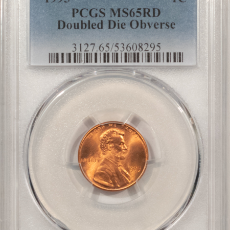 Lincoln Cents (Memorial) 1995 DOUBLED DIE OBVERSE LINCOLN CENT – PCGS MS-65 RD GEM RED FROM A FRESH ROLL!