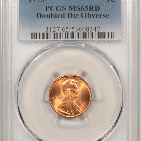 Lincoln Cents (Memorial) 1995 DOUBLED DIE OBVERSE LINCOLN CENT – PCGS MS-65 RD GEM RED FROM A FRESH ROLL!