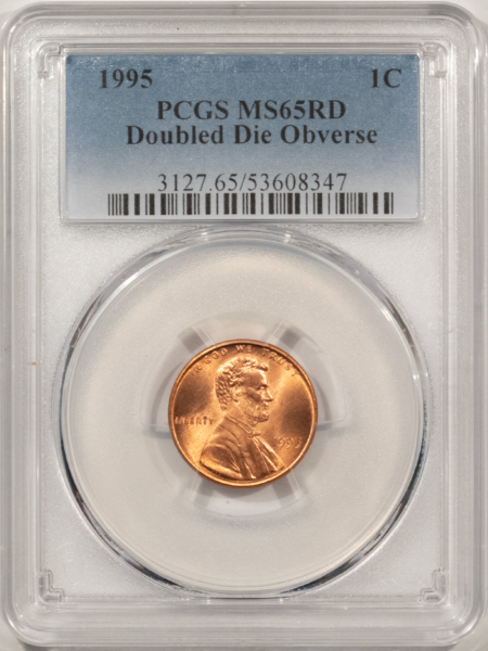 Lincoln Cents (Memorial) 1995 DOUBLED DIE OBVERSE LINCOLN CENT – PCGS MS-65 RD GEM RED FROM A FRESH ROLL!