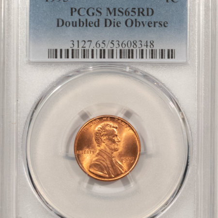 Lincoln Cents (Memorial) 1995 DOUBLED DIE OBVERSE LINCOLN CENT – PCGS MS-65 RD GEM RED FROM A FRESH ROLL!