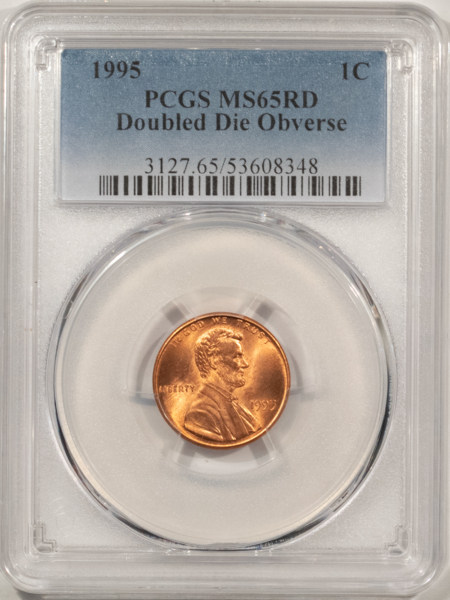 Lincoln Cents (Memorial) 1995 DOUBLED DIE OBVERSE LINCOLN CENT – PCGS MS-65 RD GEM RED FROM A FRESH ROLL!