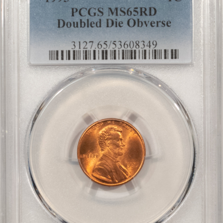 Lincoln Cents (Memorial) 1995 DOUBLED DIE OBVERSE LINCOLN CENT – PCGS MS-65 RD GEM RED FROM A FRESH ROLL!