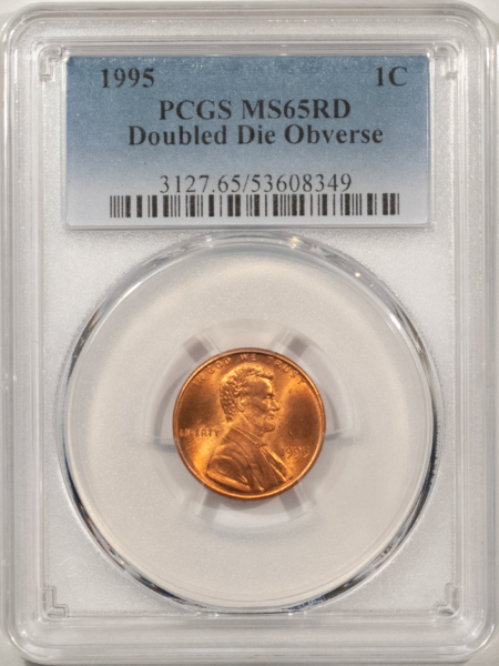Lincoln Cents (Memorial) 1995 DOUBLED DIE OBVERSE LINCOLN CENT – PCGS MS-65 RD GEM RED FROM A FRESH ROLL!
