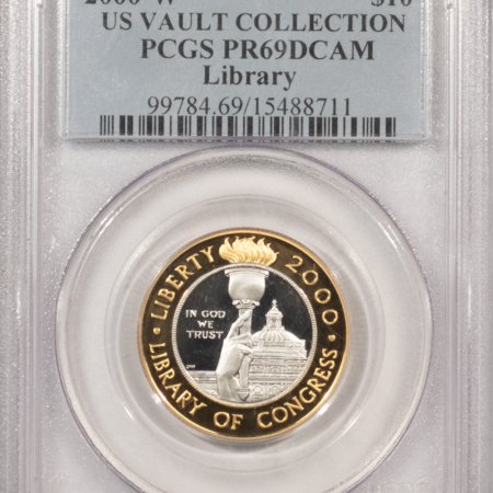 Modern Commems 2000-W $10 LIBRARY OF CONGRESS BIMETALLIC GOLD & PLATINUM COMMEM PCGS PR-69 DCAM