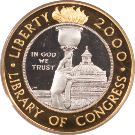 Modern Commems 2000-W $10 LIBRARY OF CONGRESS BIMETALLIC GOLD & PLATINUM COMMEM PCGS PR-69 DCAM