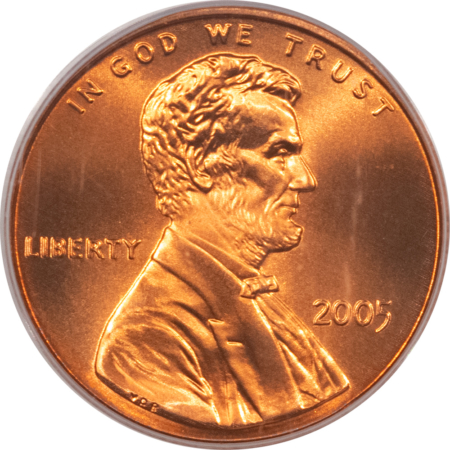 Lincoln Cents (Memorial) 2005 LINCOLN CENT, SATIN FINISH – PCGS MS-68 RD