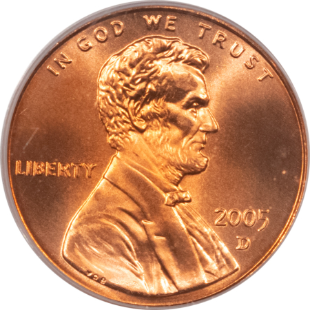 Lincoln Cents (Memorial) 2005-D LINCOLN CENT, SATIN FINISH – PCGS MS-68 RD