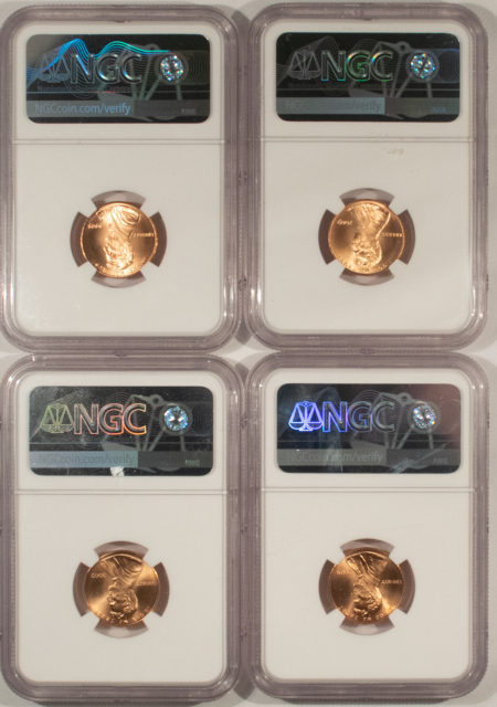 Lincoln Cents (Memorial) 2009 SMS BRONZE LINCOLN CENT SET/4 BICENTENNIAL – NGC MS-69 RD