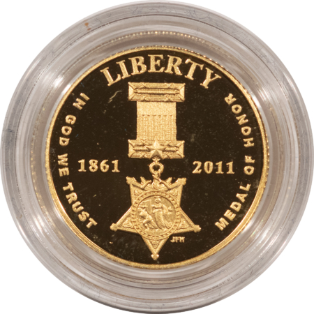 Gold Commems 2011-W $5 GOLD PROOF MEDAL OF HONOR COMMEMORATIVE COIN – GEM PROOF W/ BOX/COA!