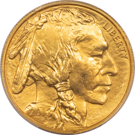 American Gold Eagles, Buffaloes, & Liberty Series 2013 $50 AMERICAN GOLD BUFFALO 1 OZ .9999 – PCGS MS-70 1ST STRIKE BLACK DIAMOND!
