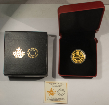Bullion 2017 CANADA $200 1 OZ .9999 FINE GOLD 150 YEARS OF PASSION GEM PROOF 250 MINTAGE