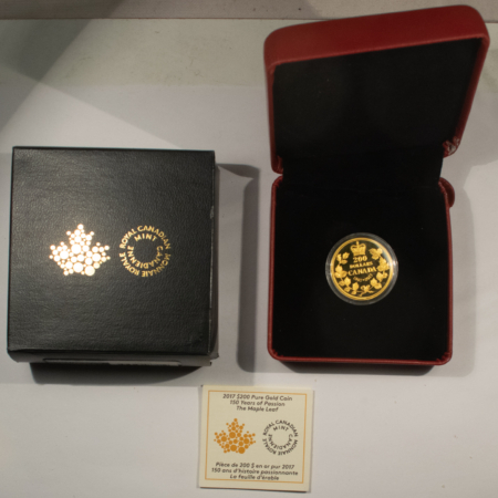 Bullion 2017 CANADA $200 1 OZ .9999 FINE GOLD 150 YEARS OF PASSION GEM PROOF 250 MINTAGE