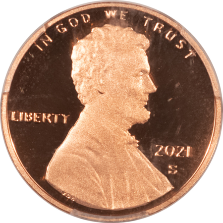 Lincoln Cents (Memorial) 2021-S PROOF LINCOLN SHIELD CENT – PCGS PR-70 DCAM, FIRST STRIKE!