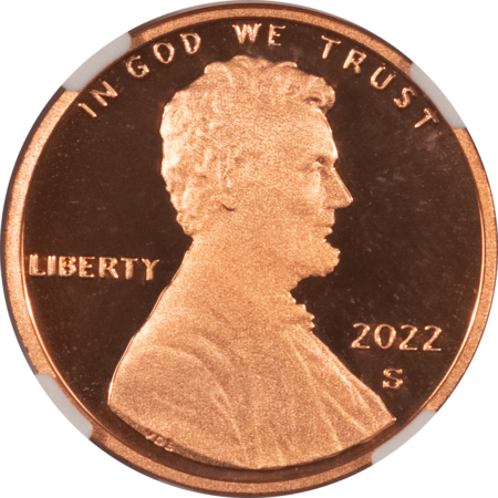 Lincoln Cents (Memorial) 2022-S PROOF LINCOLN SHIELD CENT – NGC PF-70 RD ULTRA CAMEO, 1ST DAY OF ISSUE!