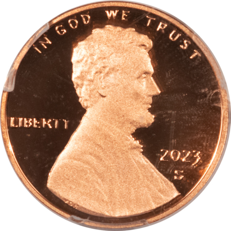 Lincoln Cents (Memorial) 2023-S PROOF LINCOLN SHIELD CENT – PCGS PR-70 RD DCAM, FIRST STRIKE!