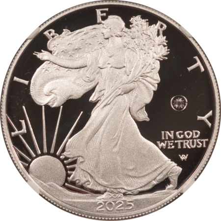 American Silver Eagles 2025-W PROOF AMERICAN SILVER EAGLE LASER ENGRAVED PRIVY NGC PF70 UCAM FIRST DAY