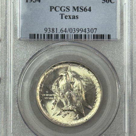 Early Commems 1934 TEXAS COMMEMORATIVE HALF DOLLAR – PCGS MS-64, LOOKS 66! PREMIUM QUALITY!