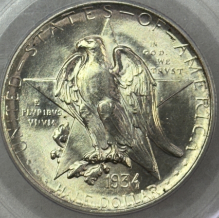 Early Commems 1934 TEXAS COMMEMORATIVE HALF DOLLAR – PCGS MS-64, LOOKS 66! PREMIUM QUALITY!